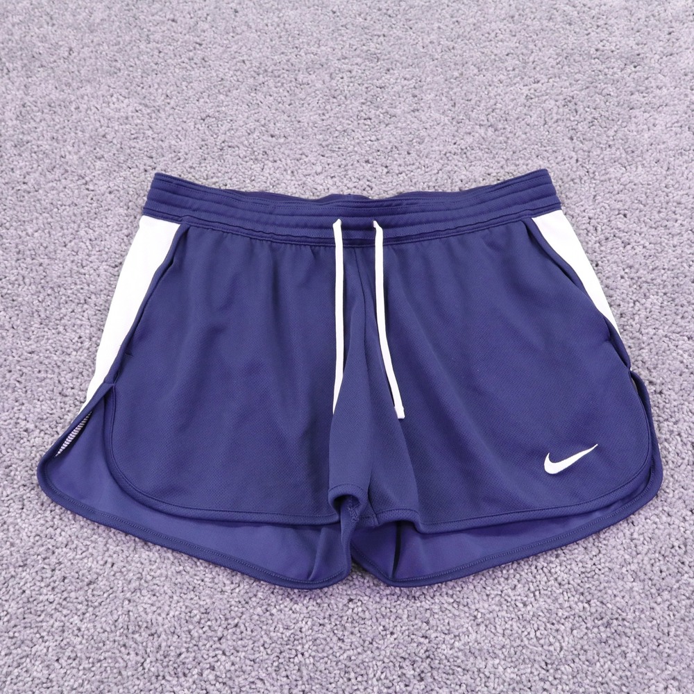Nike Athletic Shorts Womens Medium Blue Running Gym Workout Sportswear